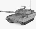 15式轻型坦克 3D模型 wire render