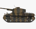 三式中戰車 3D模型 侧视图