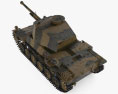三式中戰車 3D模型 顶视图