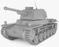 Середній танк Тип 3 Чі-Ну 3D модель clay render