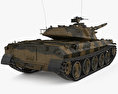 Type 74 Tank Modello 3D vista posteriore