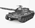 Тип 74 танк 3D модель wire render