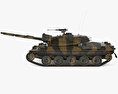 Type 74 Tank Modello 3D vista laterale