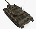 Type 74 Tank Modello 3D vista dall'alto