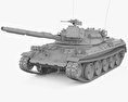 Type 74 Tank Modello 3D clay render