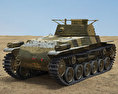 Тип 97 Чі-Ха танк 3D модель back view