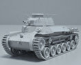 九七式中戦車 3Dモデル clay render