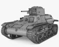 Type 97 Te-Ke tankette 3d model wire render