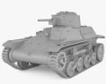 Type 97 Te-Ke tankette 3d model clay render