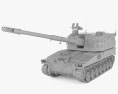 Type 99 155 mm self-propelled Howitzer Modèle 3d clay render