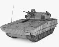 VN17 Infantry Kampffahrzeug 3D-Modell wire render