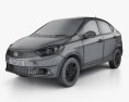 Tata Tigor 2020 3Dモデル wire render