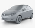 Tata Tigor 2020 3Dモデル clay render
