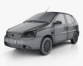 Tata Indica 2020 3D 모델  wire render