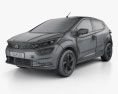 Tata Altroz 2023 3Dモデル wire render