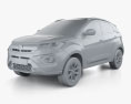 Tata Nexon 2023 3d model clay render