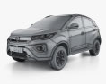 Tata Nexon EV 2023 3D-Modell wire render