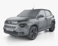 Tata Punch 2024 3D модель wire render