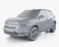 Tata Punch 2024 3d model clay render