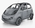Tata Nano GenX com interior e motor 2018 Modelo 3d wire render
