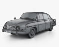 Tatra T603 1968 3D-Modell wire render