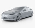 Tesla Model S 2015 3D模型 clay render