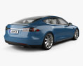 Tesla Model S 带内饰 2014 3D模型 后视图