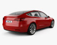 Tesla Model 3 프로토타입 2021 3D 모델  back view