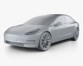 Tesla Model 3 Прототип 2016 3D модель clay render