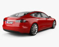 Tesla Model S 2015 3D模型 后视图