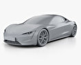 Tesla Roadster 2020 3D-Modell clay render