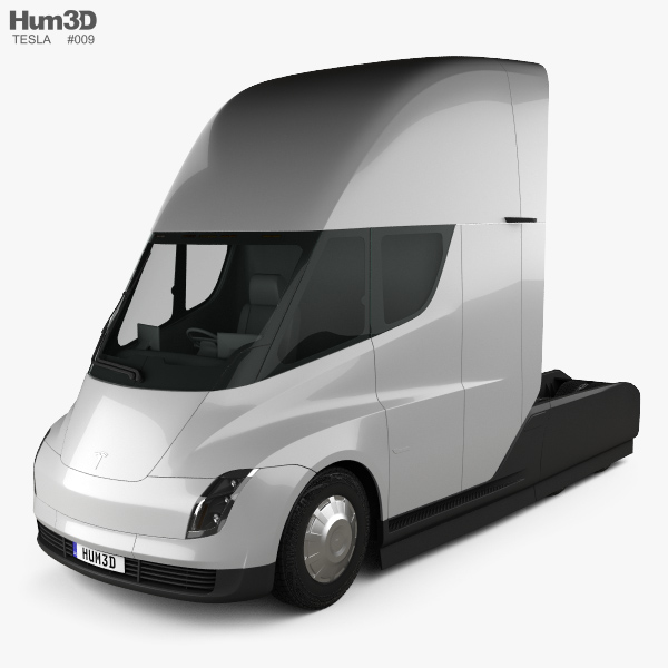 Tesla Semi Cabina Dormitorio Camión Tractor 2018 Modelo 3D