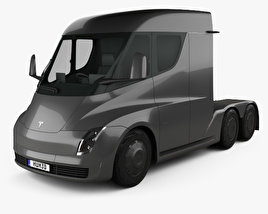 3D model of Tesla Semi Day Cab Tractor Truck 2020