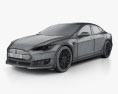Tesla Model S Brabus 2020 3D模型 wire render