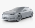 Tesla Model S Brabus 2020 3D模型 clay render