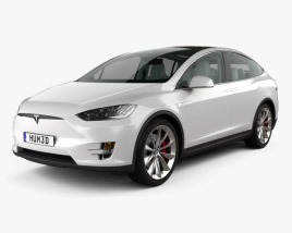 Tesla model X com interior 2016 Modelo 3d