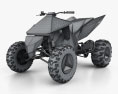Tesla Cyberquad ATV 2019 3D模型 wire render