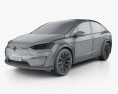 Tesla Model X Plaid 2022 3D 모델  wire render