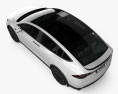 Tesla Model X Plaid 2022 3D 모델  top view