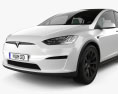 Tesla Model X mit Innenraum 2024 3D-Modell