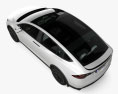 Tesla Model X con interior 2024 Modelo 3D vista superior