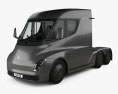 Tesla Semi Day Cab Sattelzugmaschine mit Innenraum und Motor 2021 3D-Modell