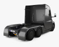 Tesla Semi Day Cab Camion Trattore con interni e motore 2021 Modello 3D vista posteriore