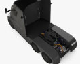 Tesla Semi Day Cab Сідловий тягач з детальним інтер'єром та двигуном 2021 3D модель top view