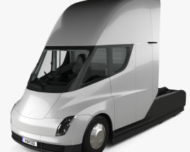 Tesla Semi Cabina Dormitorio Camión Tractor con interior y motor 2018 Modelo 3D