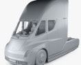 Tesla Semi Sleeper Cab Tractor Truck with HQ interior and engine 2018 3d model clay render