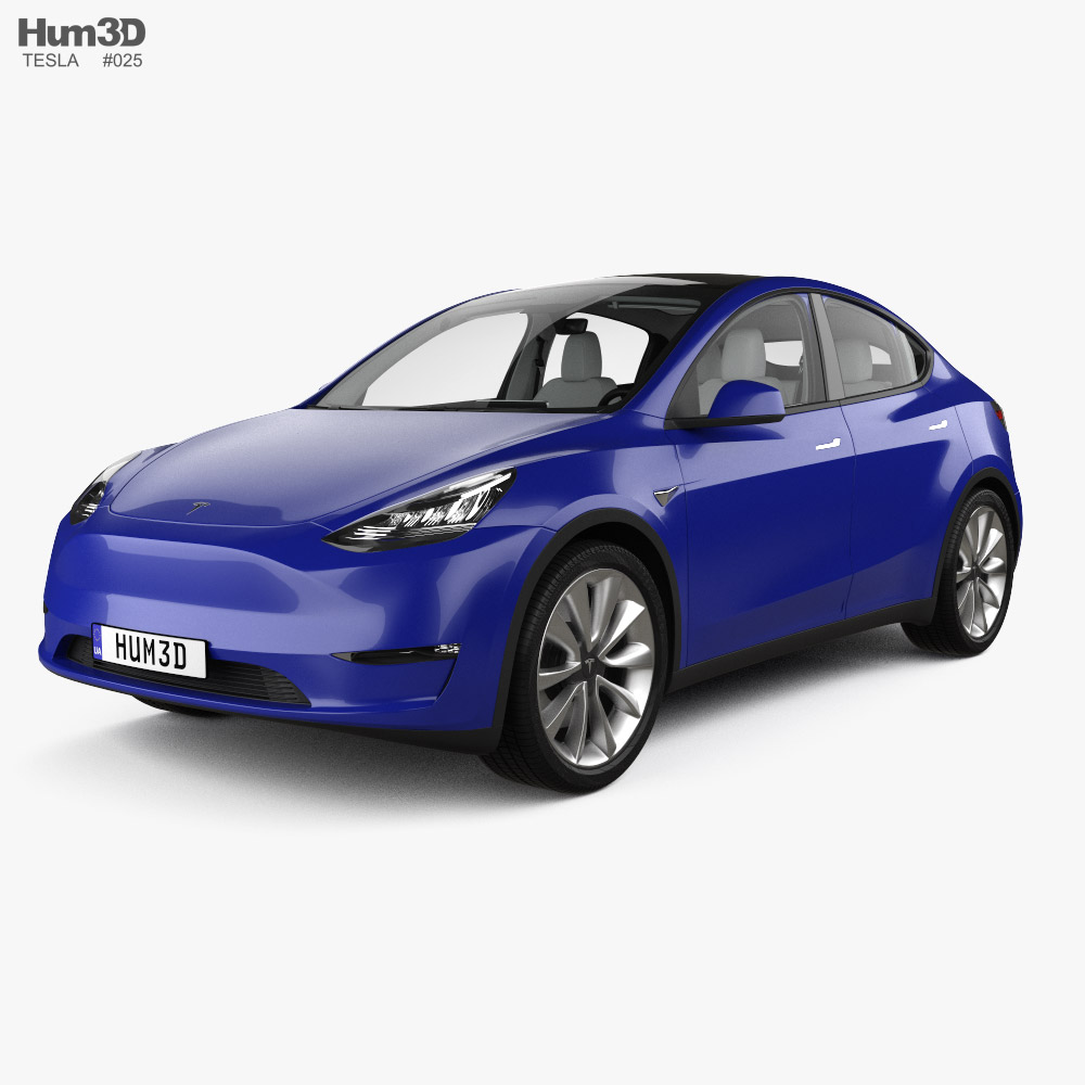 Tesla Model Y 인테리어 가 있는 2022 3D 모델 