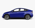 Tesla Model Y with HQ interior 2024 3d model side view