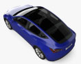 Tesla Model Y с детальным интерьером 2024 3D модель top view