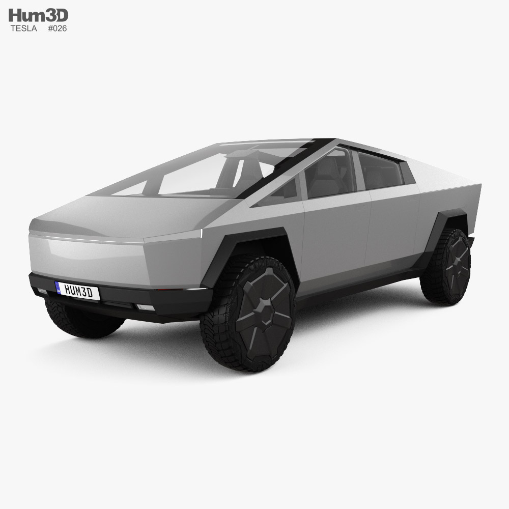 Tesla Cybertruck con interior 2022 Modelo 3D